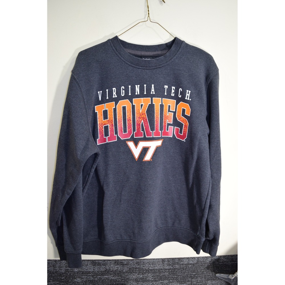 2024 Virginia Tech‎ VT Hokies Front Graphic Pullover Sweatshirt MENS S Gray